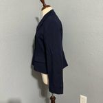 ZARA  Navy Blue Tailored Wool Blend Lapel Collar Long Sleeves Luxury Blazer Sz L Photo 9