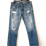 AG Adriano Goldschmied Ex-Boyfriend Cropped Distressed Jeans Size 27 Photo 1