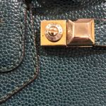 Henri Bendel CARLYLE Caviar Tumbled Teal Leather Satchel Bag with Original Strap Photo 29