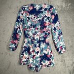 Leyden Romper Women Small Blue White Floral Flower Summer Casual Everyday Preppy Photo 2