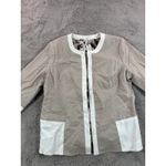 Chico's NWT  Linen Animal RV Lynette Jacket Tibet Taupe SizeL Reversible Photo 14