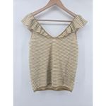 Madewell  Striped Ruffle V Neck Sleeveless Knit Top Women Medium Photo 3