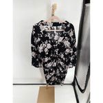 Spiritual Gangster Womens Black Taupe Floral Tie Waist Maya Kimono Jacket OS Photo 8