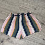 Hollister Y2K Striped High Rise Shorts with Elastic waist and belt tie Size S Photo 8