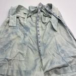 ALC Frank A.L.C. Davidson Cloud Blue Bleached Linen Blend Paper Bag High Rise Short 10 NEW Photo 12