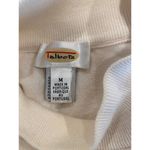 Talbots  Women’s Sweater Medium Mock Neck Long Sleeve White 100% Cotton Photo 3