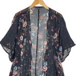 American Eagle Women’s Boho Floral Lace Black Kimono Coverup medium Photo 2