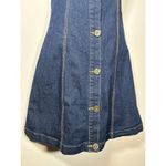 SheIn Denim Scoop Neck Button Up Dark Wash Mini Dress Casual Festival Western Small Photo 2