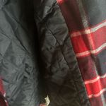 American Eagle Wool Blend Outfitters Red and Navy Plaid Pea Coat Photo 6