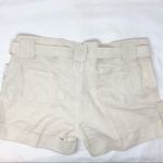 Elan  Paper Bag White Linen Cuffed Shorts Photo 1