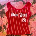 boa style y2k vintage red new york yankees striped tank top Photo 6