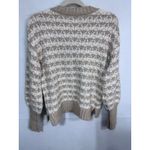 Kensie V-Neck Textured Knit Pullover Sweater Neutral Beige Cream Fall Women's S Photo 5