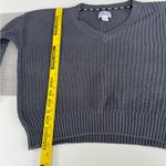 Vintage 90s PINK Forenza Navy Blue Gray Cropped V Neck Cotton Sweater Size Small Photo 9