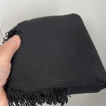Vintage Black satin fringe bag. Black Photo 10