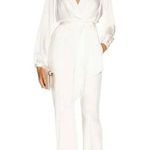 NEW JONATHAN SIMKHAI Piper Combo Wrap Jumpsuit White Size 4 Photo 0