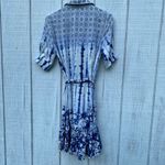 Peter Som ‎ Blue Combo Tie Dye Shirt Dress Short Sleeve Casual Size 4 Photo 3
