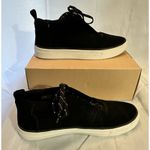 Toms  Women’s Riley Black Suede Leather Mid Top Sneakers Lace Up Size 9.5 NWT Photo 2