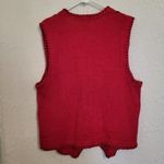 Victoria Jones VINTAGE Red Candles Bows Embroidered Sequin Ugly Christmas Sweater Vest Size M Photo 6