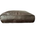 Perlina ‎ Dark Brown Soft Leather Tote Bag Laptop Business Shoulder Handbag Photo 3