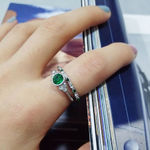 Boutique Women's Green‎ Emerald Ring Set | 925 Sterling Silver Photo 6