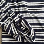 Jones New York  Navy Striped Long Sleeve Tee with Orange Accent Photo 3