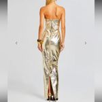 Retrofete Maxi Leather Gold Zip Up Tube Dress $1200 NWT Size Small Photo 1