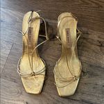 ZARA Basic Collection Metallic Gold Leather Strappy Dress Sandals Women’s 40 Photo 3
