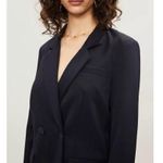 Reformation Chase Double Breasted Oversized Navy Blue Wool Blazer Dress Size XS Photo 6