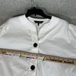 Ming Wang  Two Button Top Small White Black Half Sleeve Lightweight Cotton Blend Photo 8