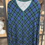 Little Sleepies emerald plaid henley long sleeve pajamas top bamboo LS Green Size M Photo 1