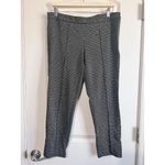 Willi Smith Black Print Women's Pants 12 Cotton Blend Zip Waist Straight Leg Photo 1