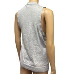 Banana Republic  Cotton Silk Blend Gray Ruffled Sleeveless Cardigan Womens Medium Photo 5