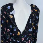 Vintage 80s Bedford Fair Belted Floral Midi Dress Women’s Size 16P Black Multi Photo 6