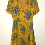 Madewell  Sweetgrass Ruffle Sleeve Painted Blooms Yellow Floral Dress Photo 1