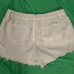 Aerie  Distressed Light Gray Jean Shorts size Large Photo 3