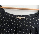 Gold Hawk Silk Mini Dress Floral Sheer Long Sleeve Cottage Prairie Flowy Romance Black Size XS Photo 6