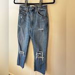 Abercrombie & Fitch Abercrombie &β Fitch Ankle Straight Ultra High Rise Distressed Jeans Size 25/0s Photo 2