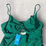 Cupshe New One Piece Swimsuit Women L Green Front Cut Out Ruched Tummy Control Photo 3