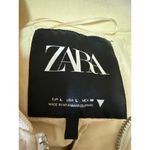 ZARA  Women's White Oversized Long Sleeve Pockets Full Zip Bomber Coat Jacket L Photo 5