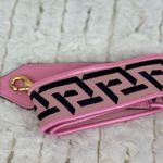 Versace Pink Nylon Leather La Greca Signature Embroidered Medusa Strap Photo 7