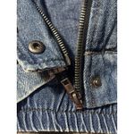 One World  Jean Bomber Jacket NWT Sz. Medium Trucker Distressed Pockets Photo 8