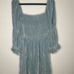 Reformation NWT  Albi Velvet Mini Dress in Turquoise Photo 2