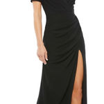 Mac Duggal 55704 Black Sequined Embellished Shoulder Evening Gown 16 NEW Photo 0