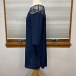 ZARA  Guipure Navy Blue Lace Combined Pleated Back Mini Dress Size XS Photo 6