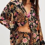Free People  Dreamy Days Satin Pajama Shirt Medium Photo 1