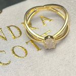 Kendra Scott Emilie Gold Double Band Ring in Iridescent Drusy New size 7 Photo 2