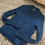 Ralph Lauren  Navy Silk Linen Blend Zip Up Knit Sweater Size Small Photo 4