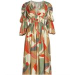 Cult Gaia Anysia Light Lava Midi Dress Bell Sleeve Womens XS New Photo 2