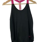 Nike Elastika Solid Black & Pink Racerback Athletic Tank Top XS Photo 2