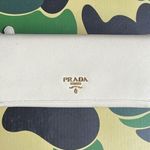 Prada  Beige Saffiano Leather Double Snap Long Wallet Photo 0
